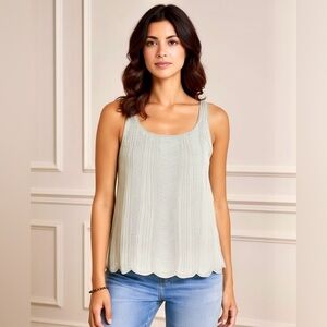 RAGA Embroidered Sequin Beaded Tank Top Flowy Sleeveless Shirt